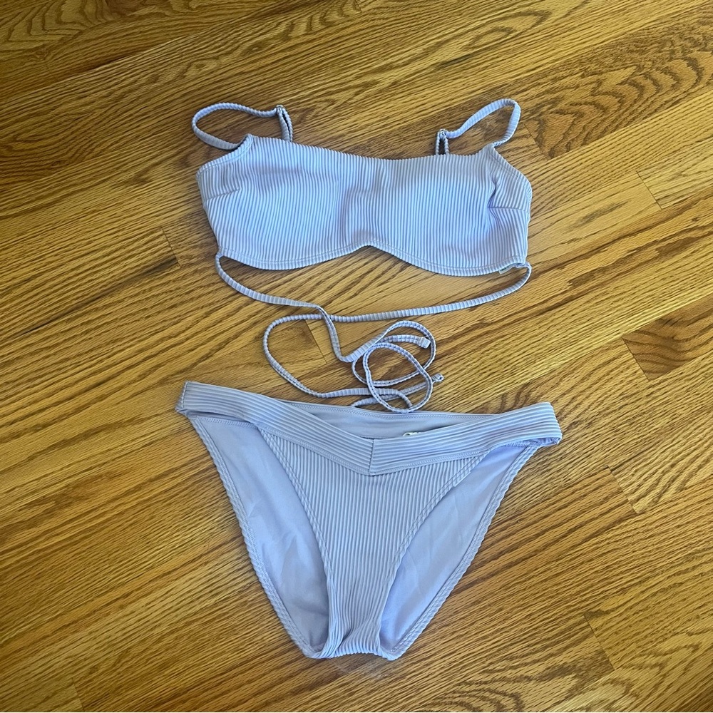 Hollister Light Blue Striped Bikini